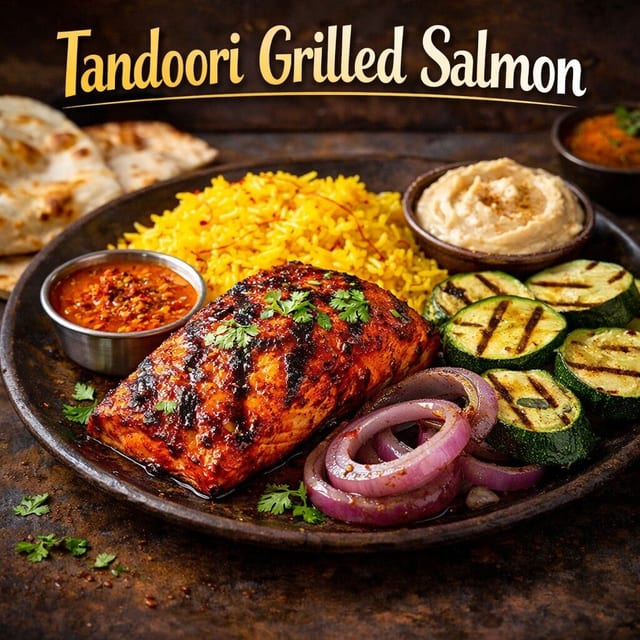 Tandoori Grilled Salmon - Office Lunches.