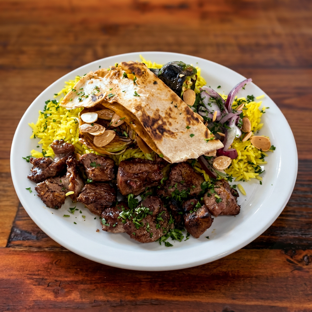 Lamb Kabob Platter.